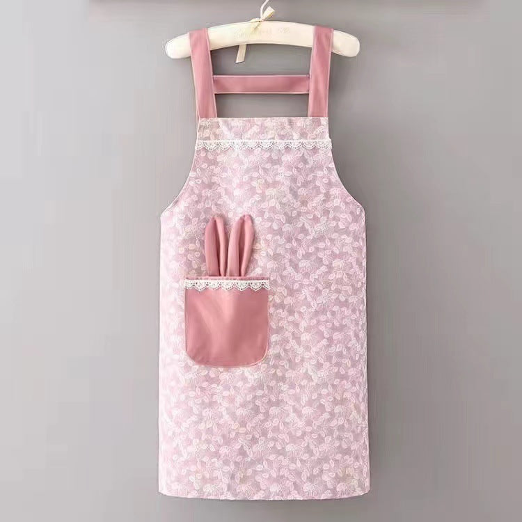 Niedliche Kochschürze im koreanischen Stil mit Hasenohren