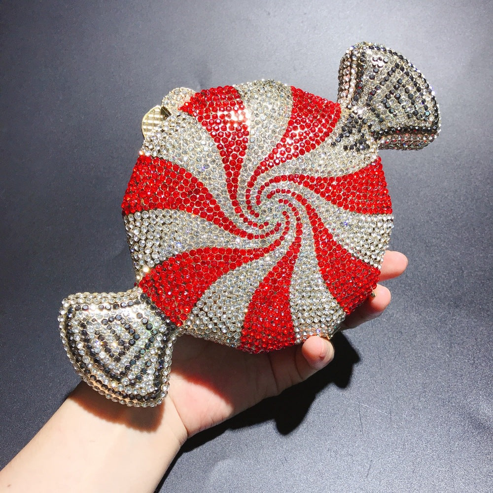 Women's Candy Shaped Crystal Diamond Clutch