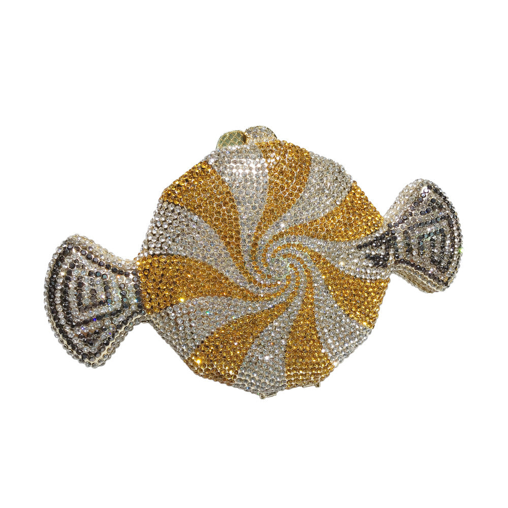Women's Candy Shaped Crystal Diamond Clutch