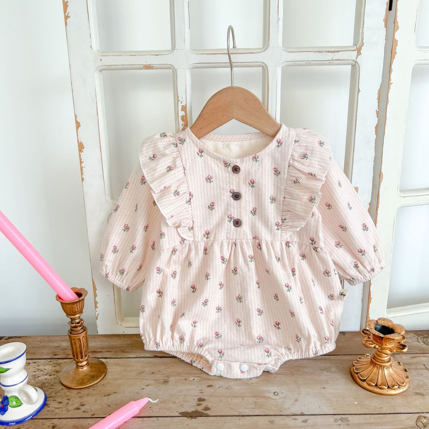 Kids' Summer Clothes, Baby Girl's Floral Long-sleeved Romper