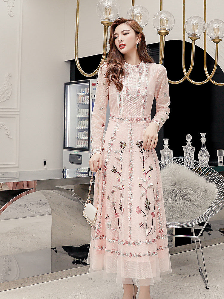 Embroidered Evening Dress