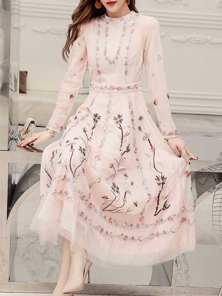Embroidered Evening Dress
