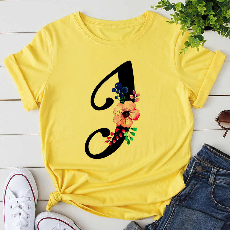 Damen-T-Shirt mit Buchstabendruck, Premium-T-Shirt, Geburtstagsgeschenk