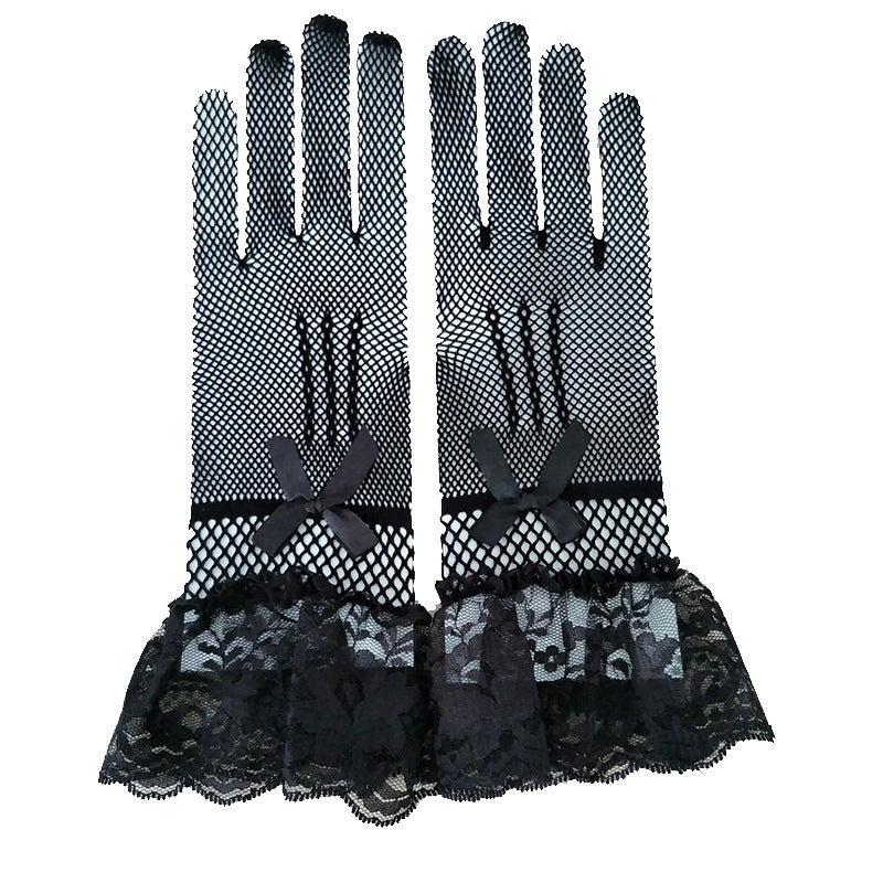 1 Paar gestrickte Stretch-Mesh-Handschuhe, Hochzeitshandschuhe
