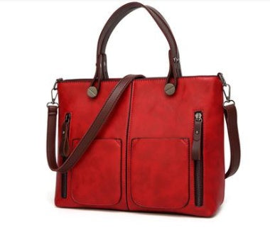 Vintage PU Umhängetasche, Damen Casual Totes