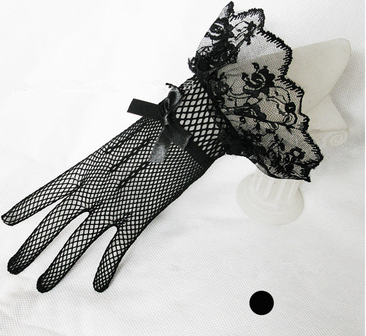 1 Paar gestrickte Stretch-Mesh-Handschuhe, Hochzeitshandschuhe