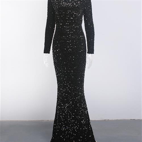 Sequin Royal Blue Evening Dress