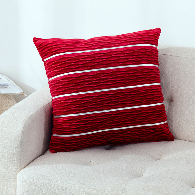 Luxury Striped Velvet Cushion Cover