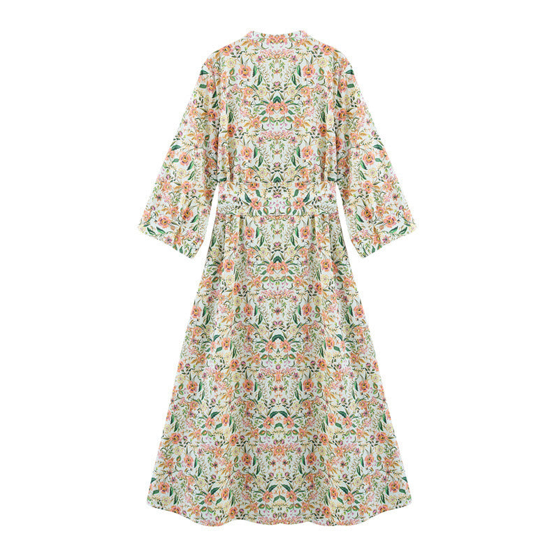 Bedrucktes Sommerkleid im europäischen und amerikanischen Stil