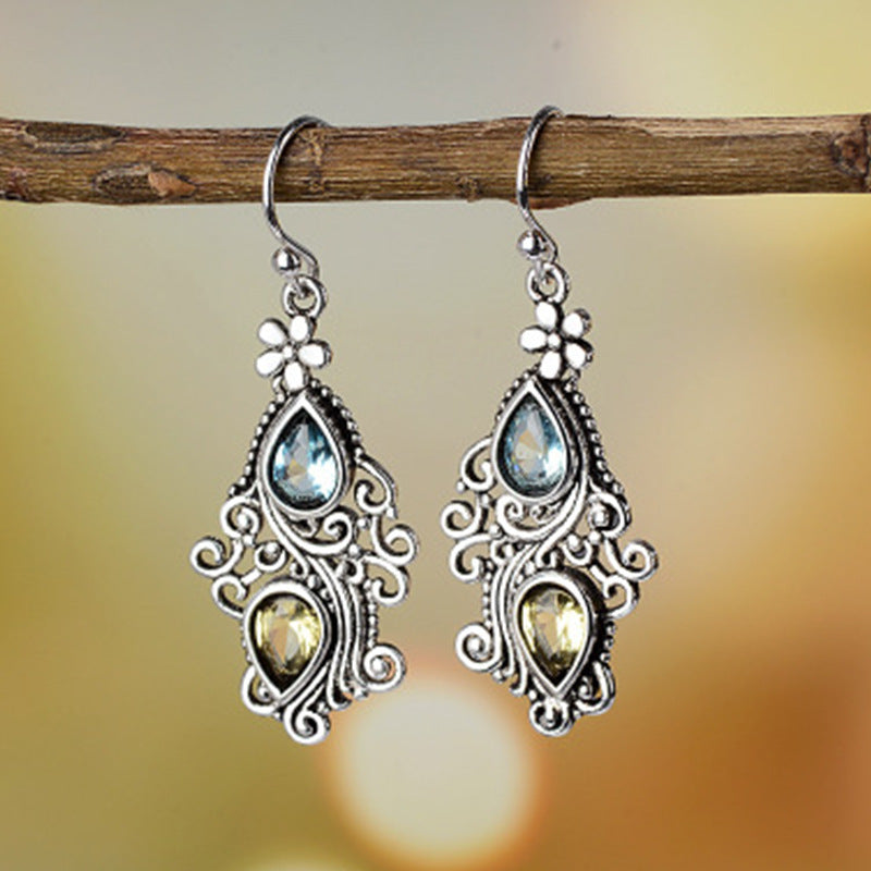 Creative Flower Drop Pear-shaped Earrings