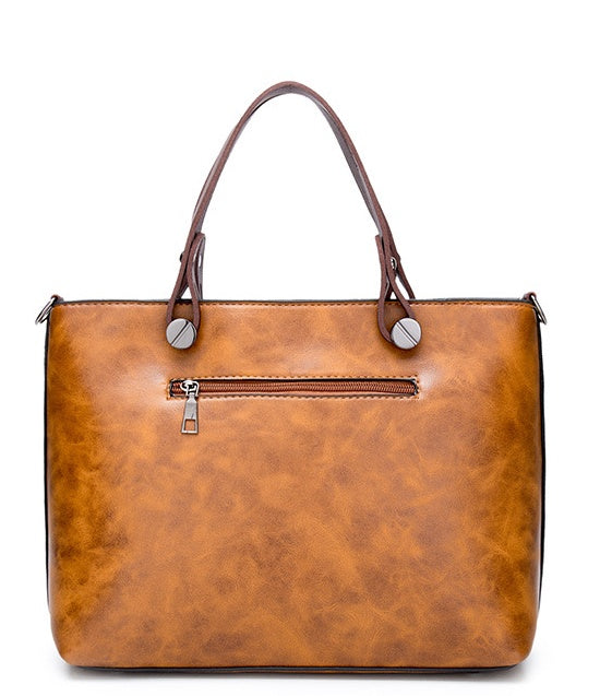 Vintage PU Umhängetasche, Damen Casual Totes