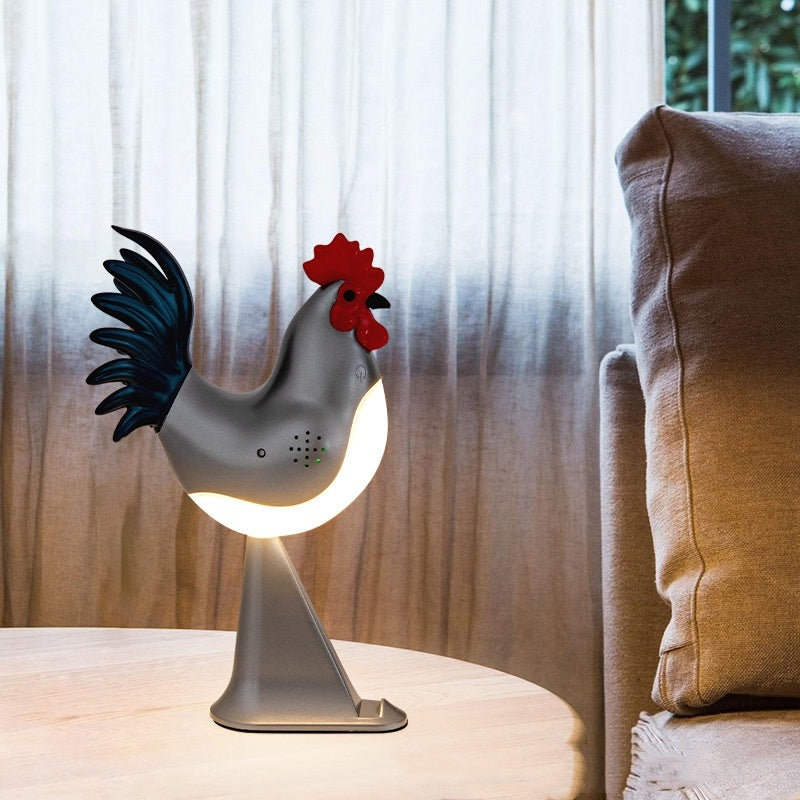 LED Rooster Night Light Touch With Sound Rechargeable Bedside Lamp