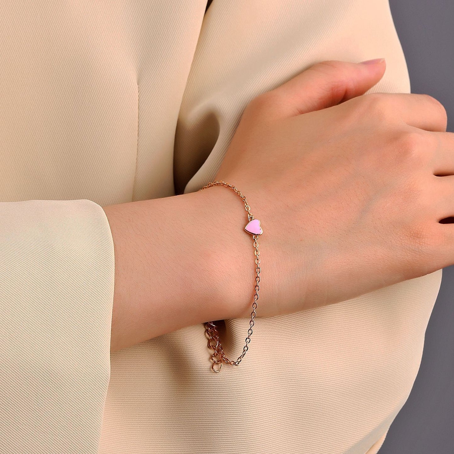 Pfirsichherz Armband, Valentinstagsgeschenk