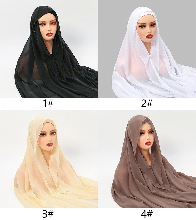 Chiffon Magnetic Buckle Fixed Anti-drop Hijab
