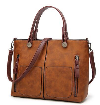 Vintage PU Umhängetasche, Damen Casual Totes