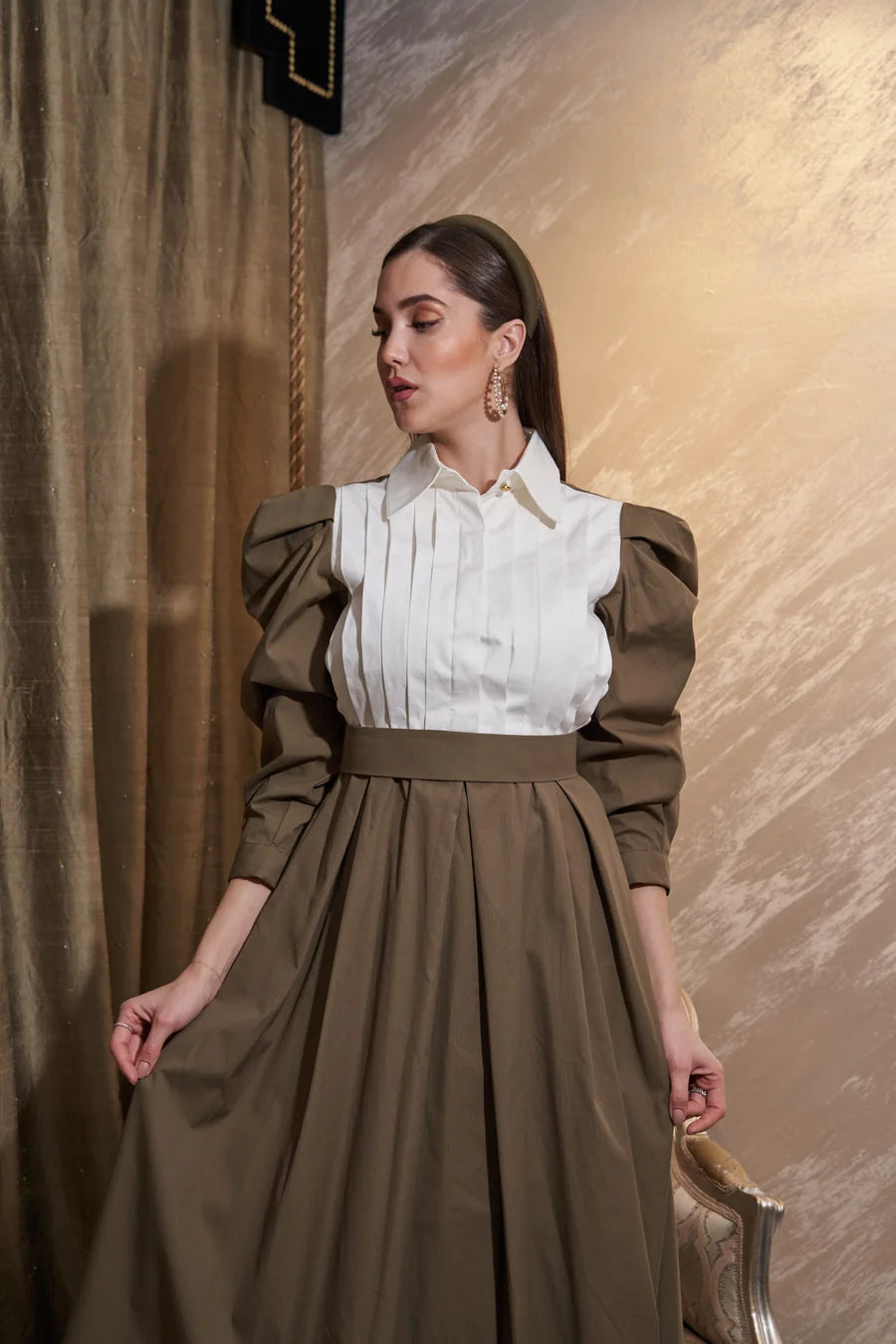 NEOMODEST X BERREN STUDIO Ball Dress-Khaki