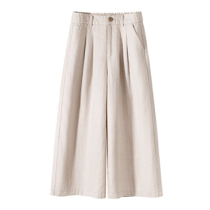 Women’s Straight-leg Cotton And Linen Wide-leg Pants