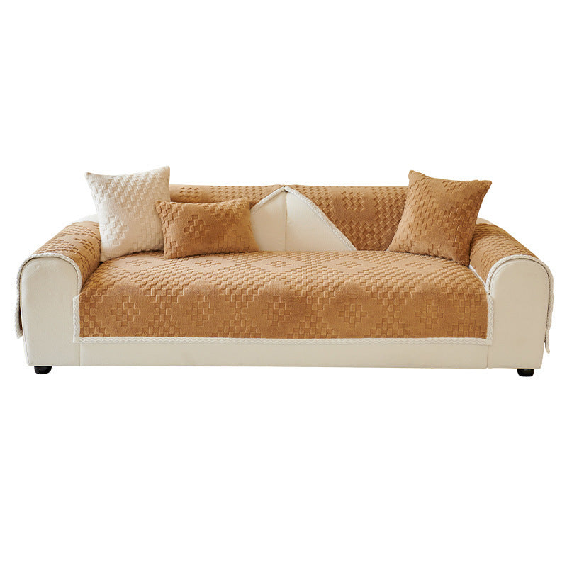 Heavy Weight Cotton Velvet Sofa Cover - Anti-Scratch Pet Protection-Premium Furniture Cover