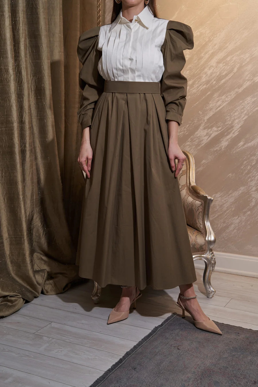 NEOMODEST X BERREN STUDIO Ball Dress-Khaki
