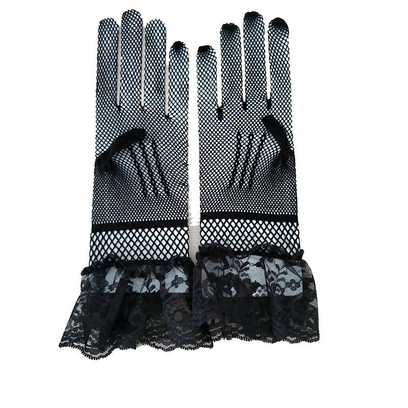 1 Paar gestrickte Stretch-Mesh-Handschuhe, Hochzeitshandschuhe
