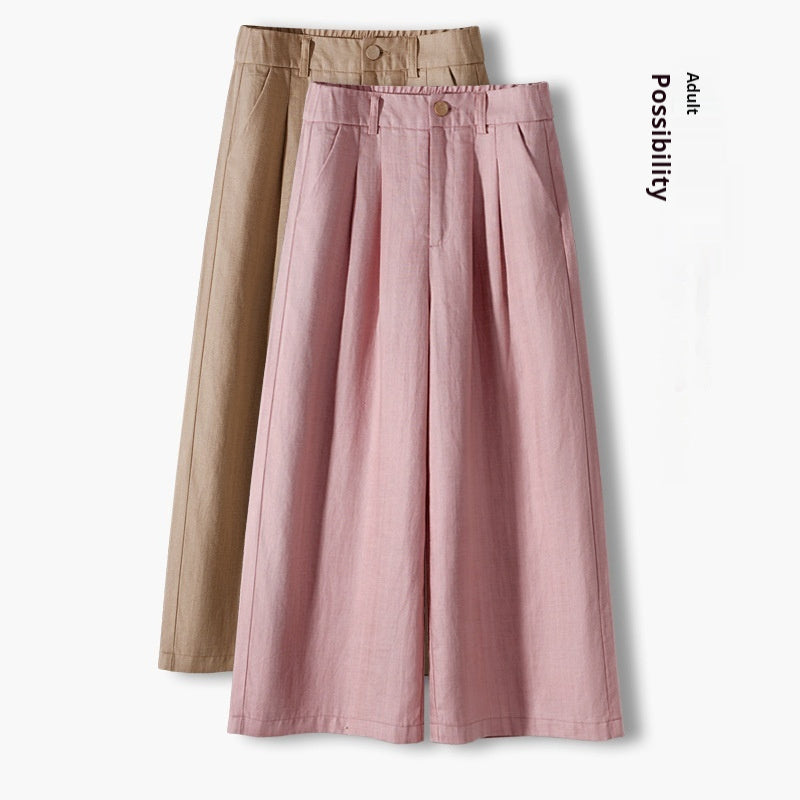 Women’s Straight-leg Cotton And Linen Wide-leg Pants