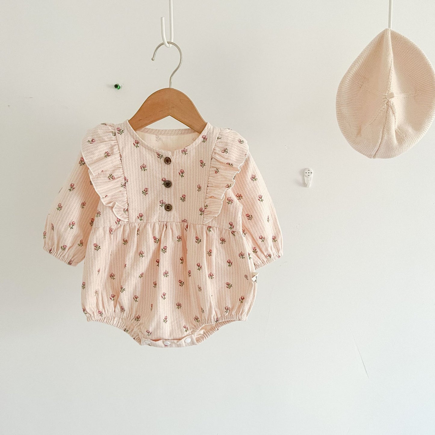 Kids' Summer Clothes, Baby Girl's Floral Long-sleeved Romper