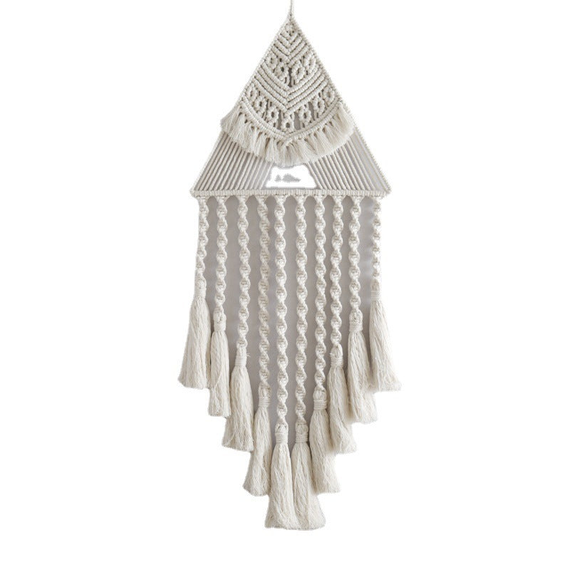 Handwoven Triangle Dream Catcher Pendant, Home Decor