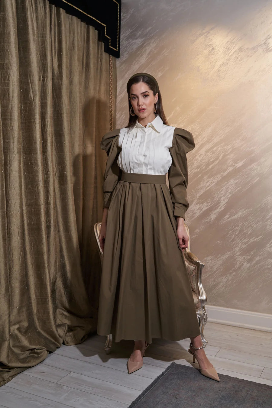 NEOMODEST X BERREN STUDIO Ball Dress-Khaki