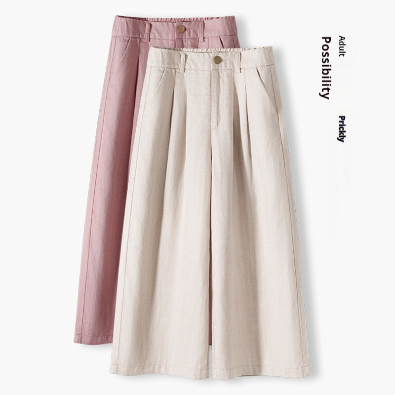 Women’s Straight-leg Cotton And Linen Wide-leg Pants