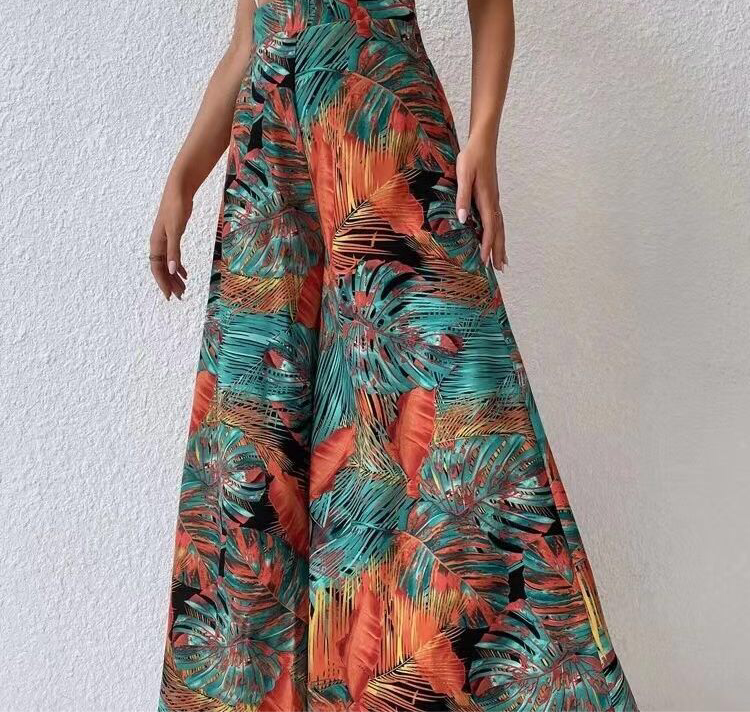 Floral Wide-leg Pants For Women, Palazzo Pants