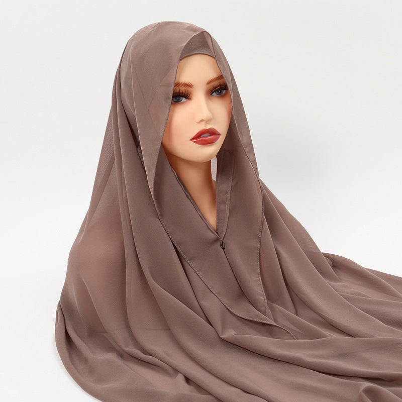 Chiffon Magnetic Buckle Fixed Anti-drop Hijab
