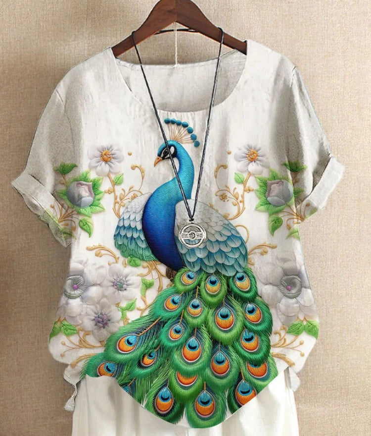 Short-sleeved 3D Digital Printing Top