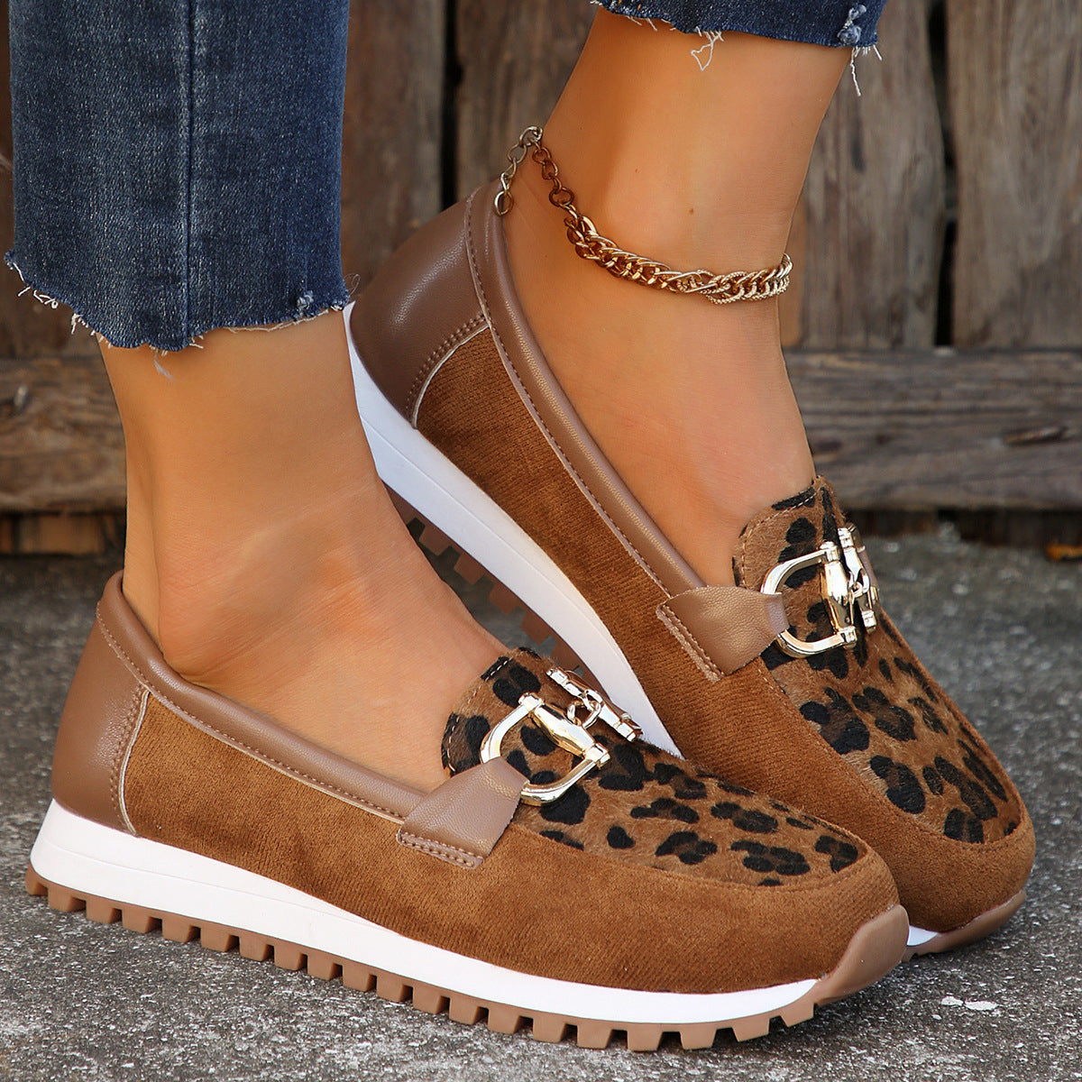 Flache Schuhe mit Metallschnalle für Damen, Sommerschuhe