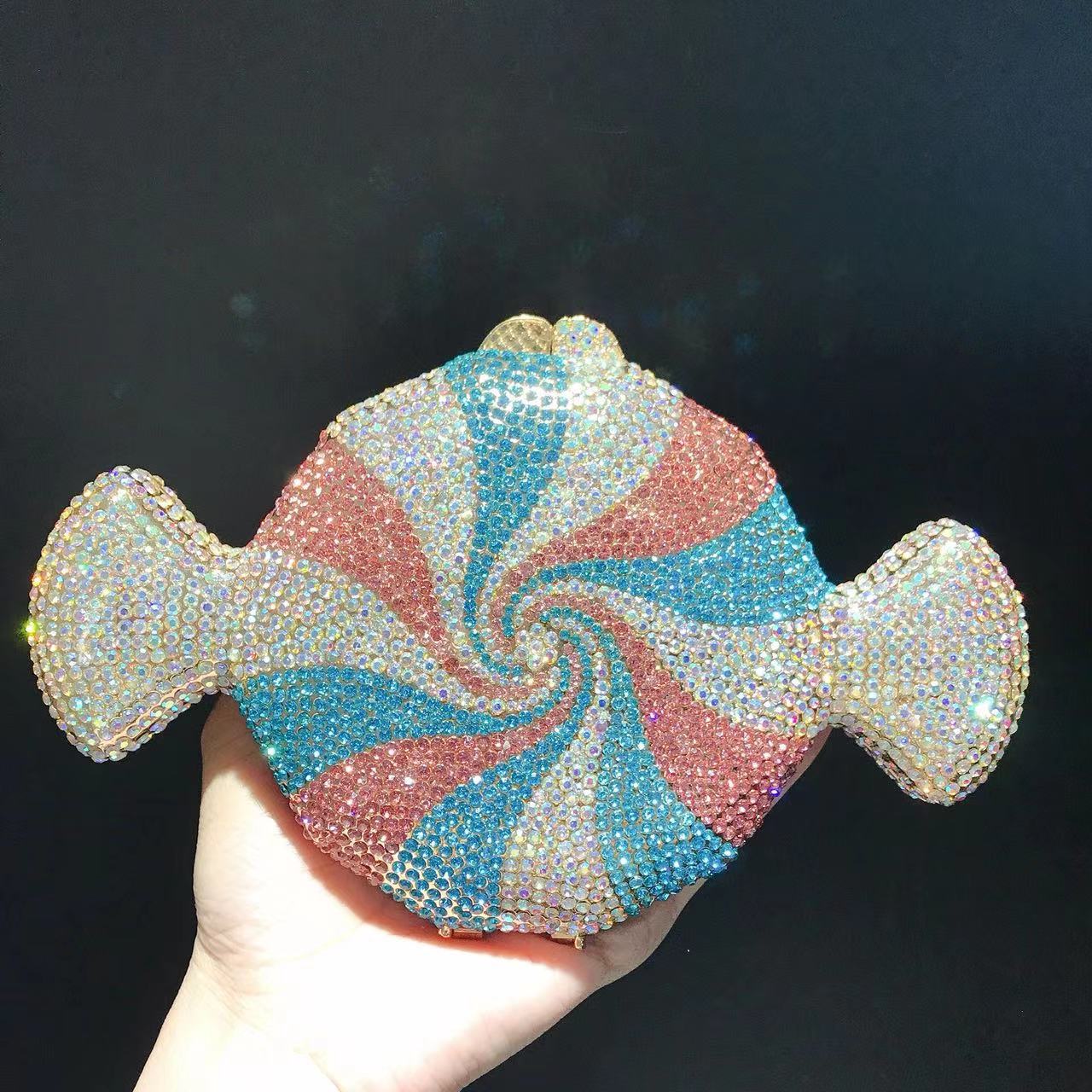 Women's Candy Shaped Crystal Diamond Clutch