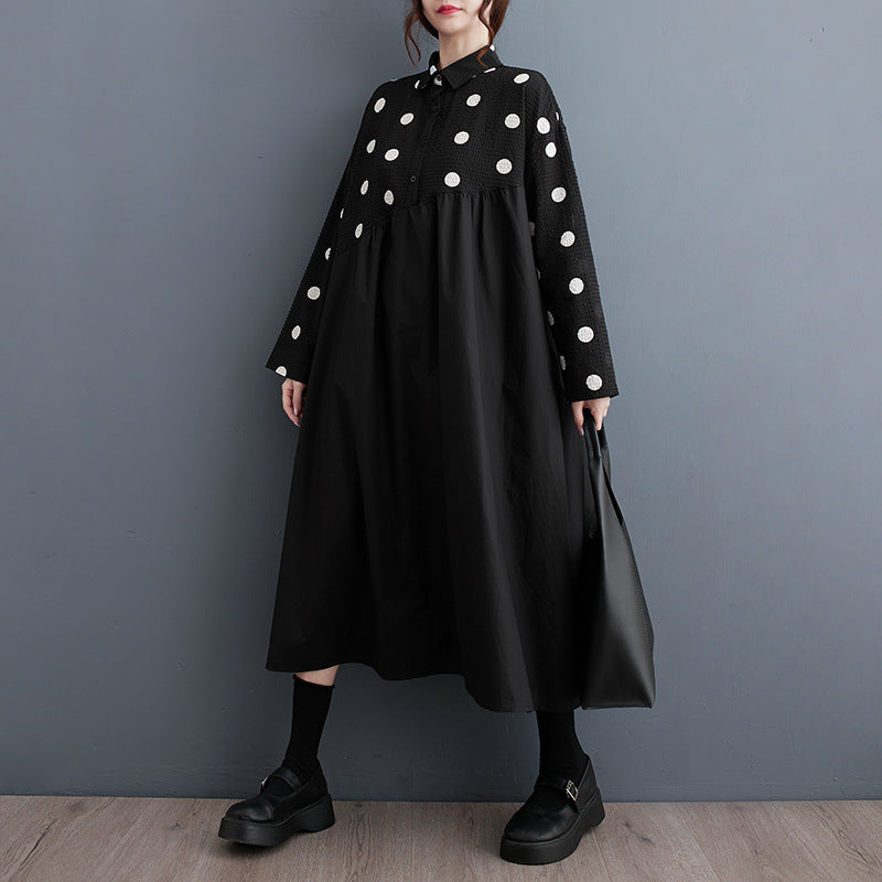 Plus Size Mid-length Artistic Retro Dress