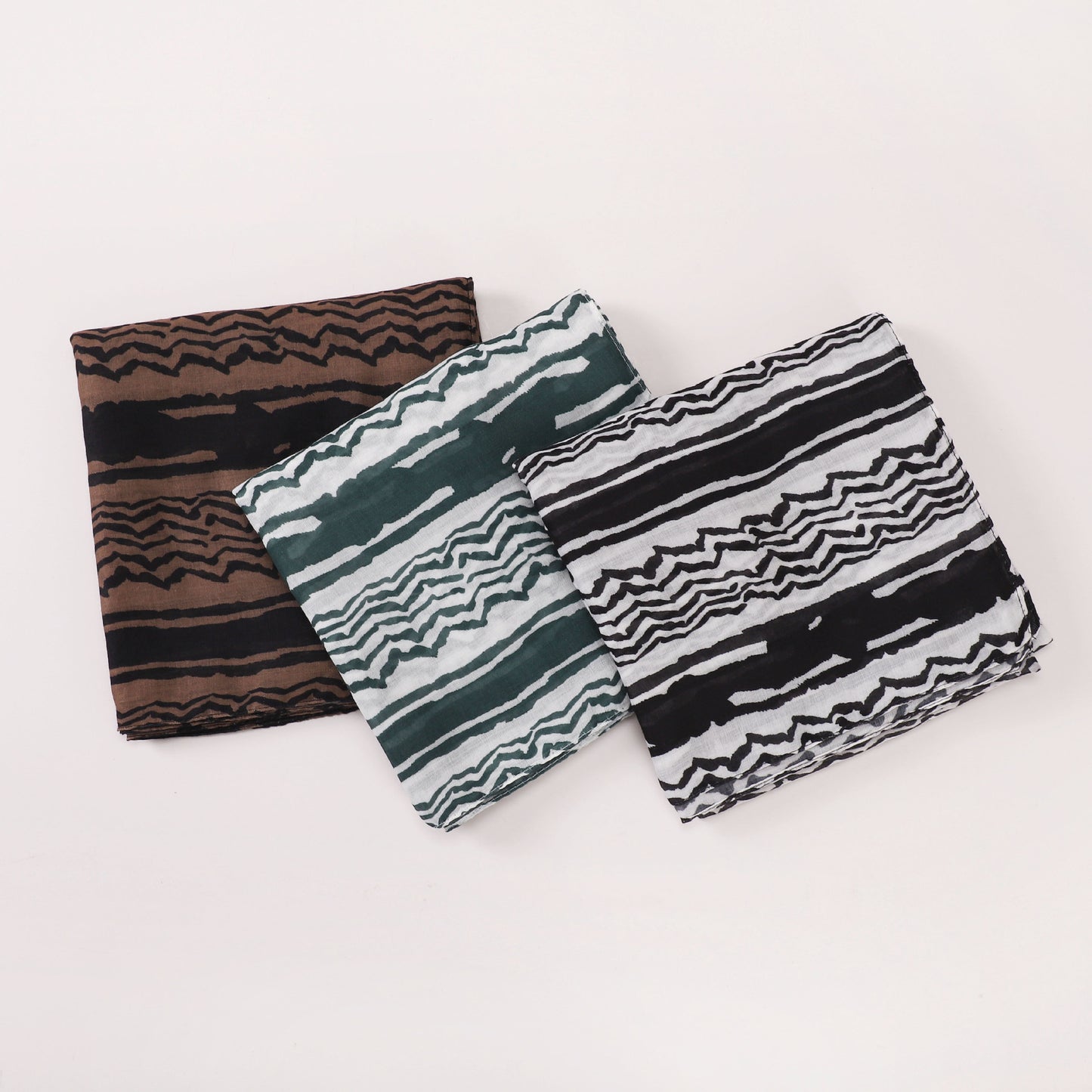 Satin Polyester Printed Striped Scarf