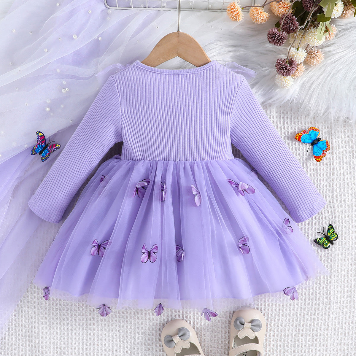 Children's Long Sleeved Mesh Dress