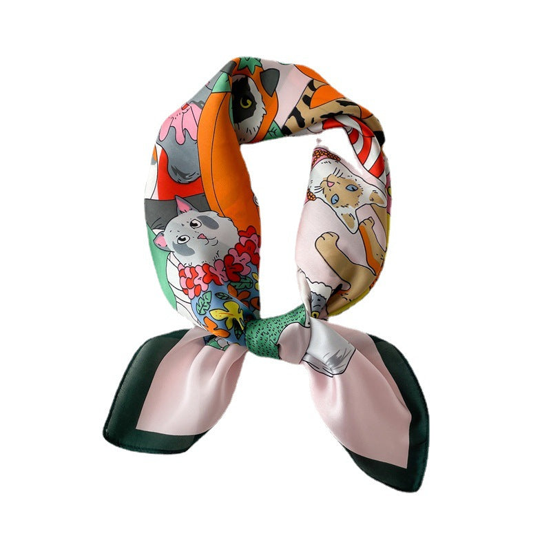 Animal Print Silk Square Scarf