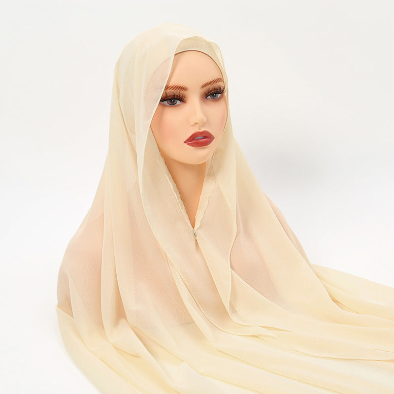 Chiffon Magnetic Buckle Fixed Anti-drop Hijab