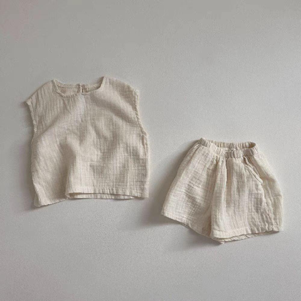 Atmungsaktives Weste- und Shorts-Set für Kinder, bequemes zweiteiliges Set