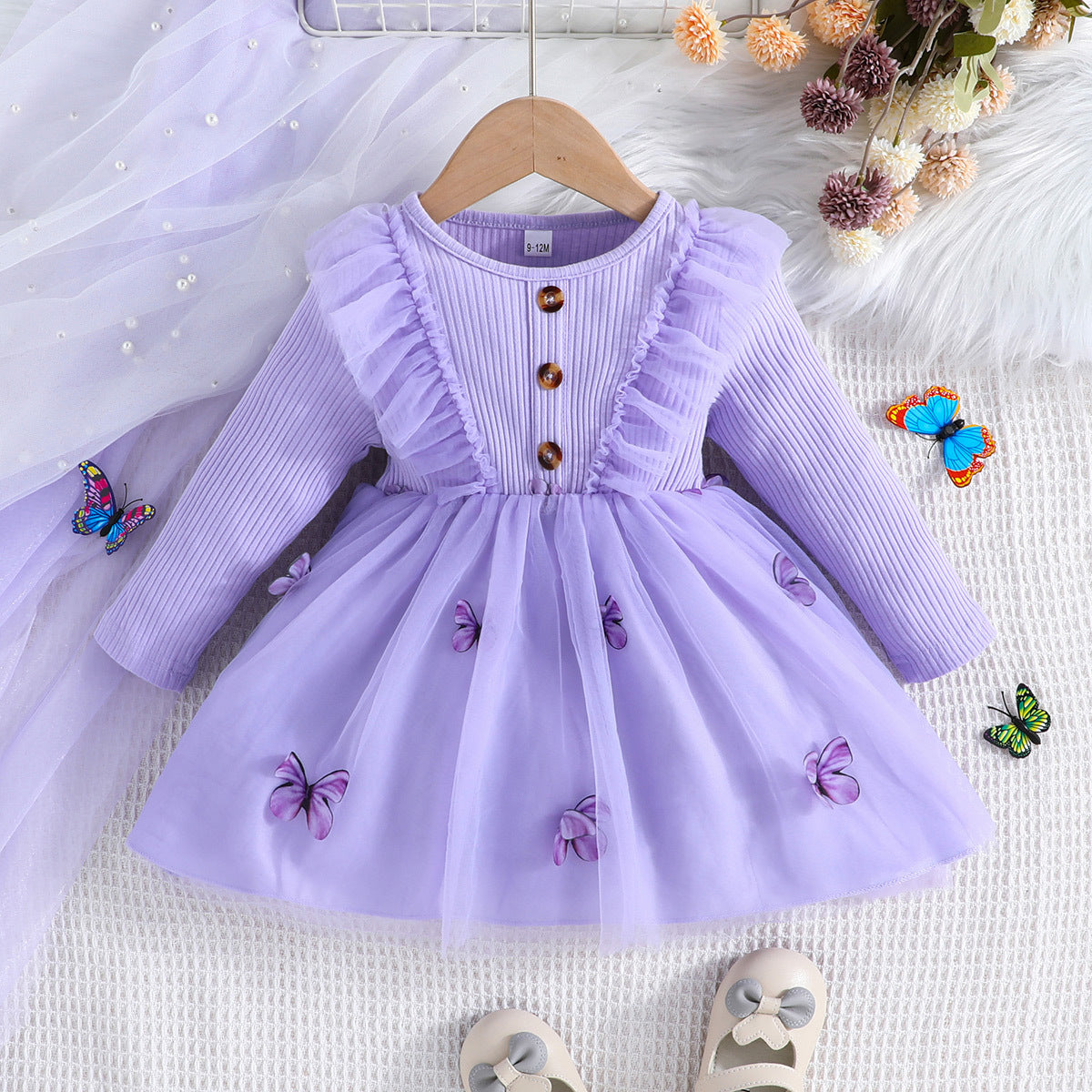 Children's Long Sleeved Mesh Dress