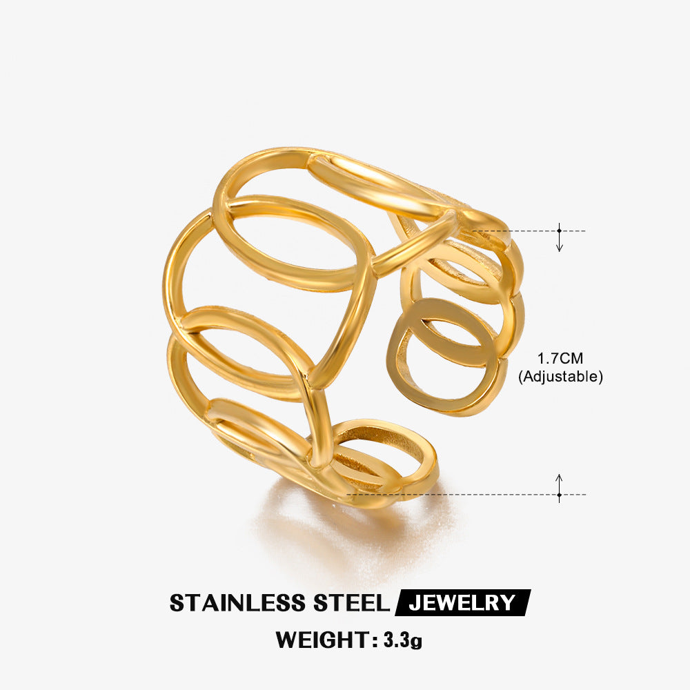 Geometric Ellipse Cross Ring
