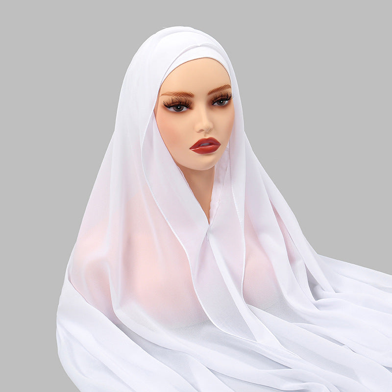 Chiffon Magnetic Buckle Fixed Anti-drop Hijab