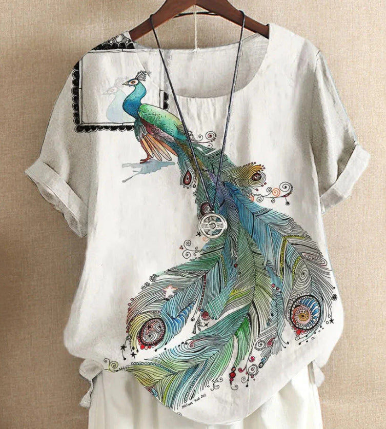Short-sleeved 3D Digital Printing Top