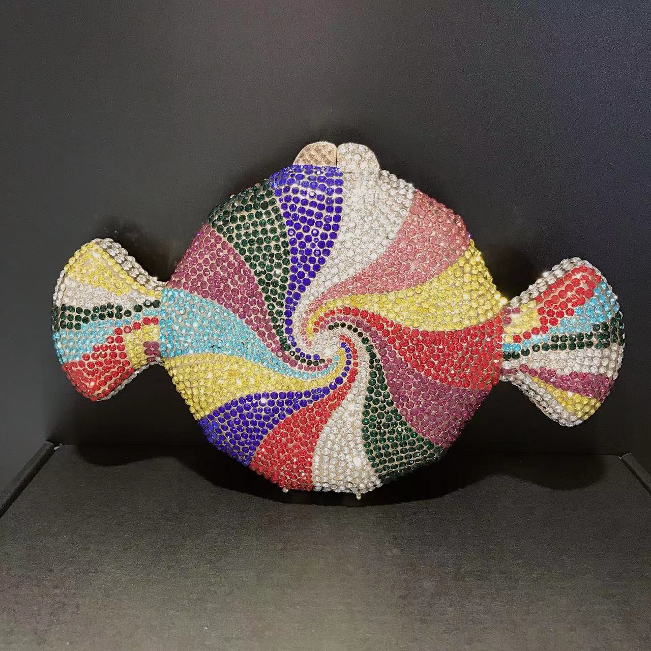Women's Candy Shaped Crystal Diamond Clutch