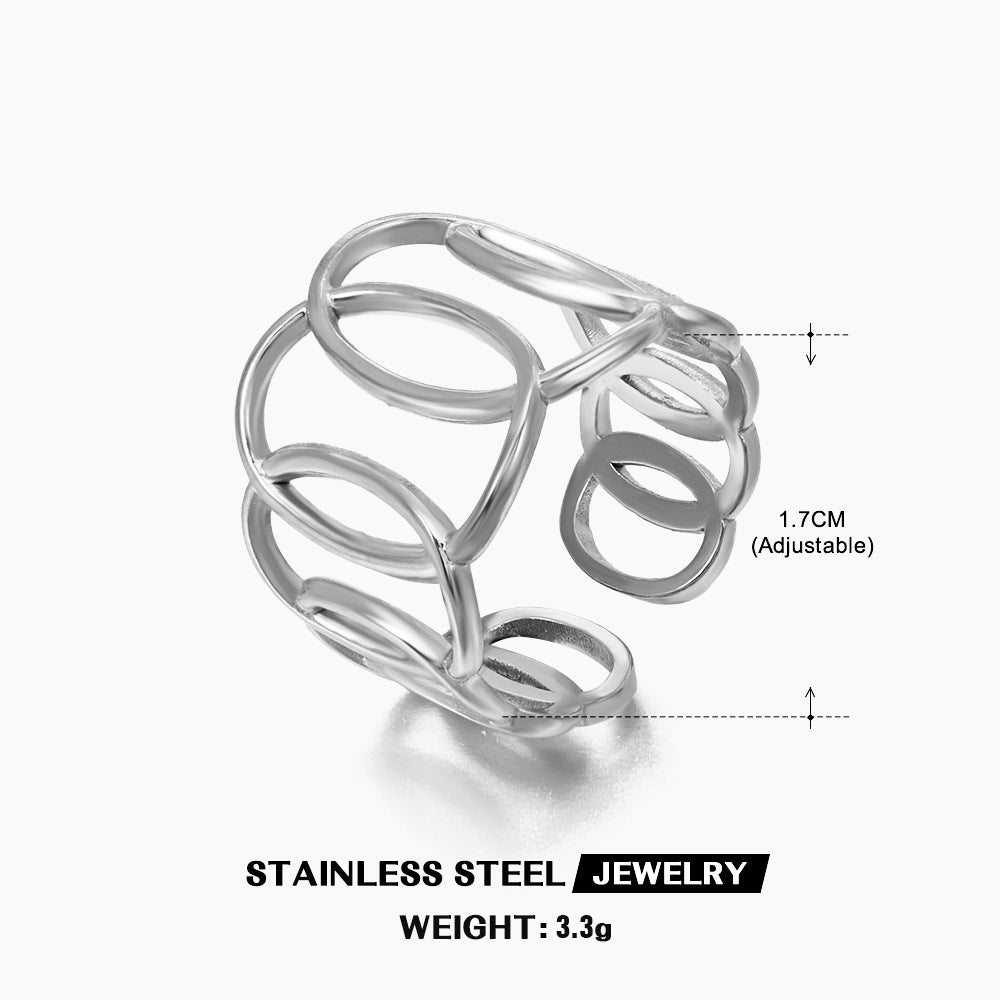 Geometric Ellipse Cross Ring