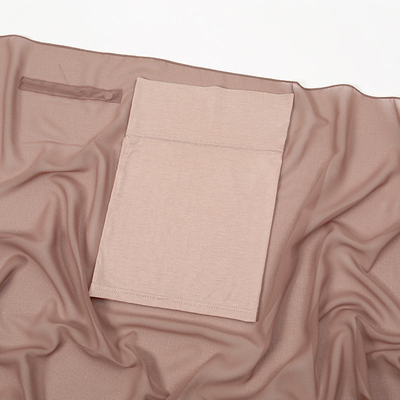 Chiffon Magnetic Buckle Fixed Anti-drop Hijab