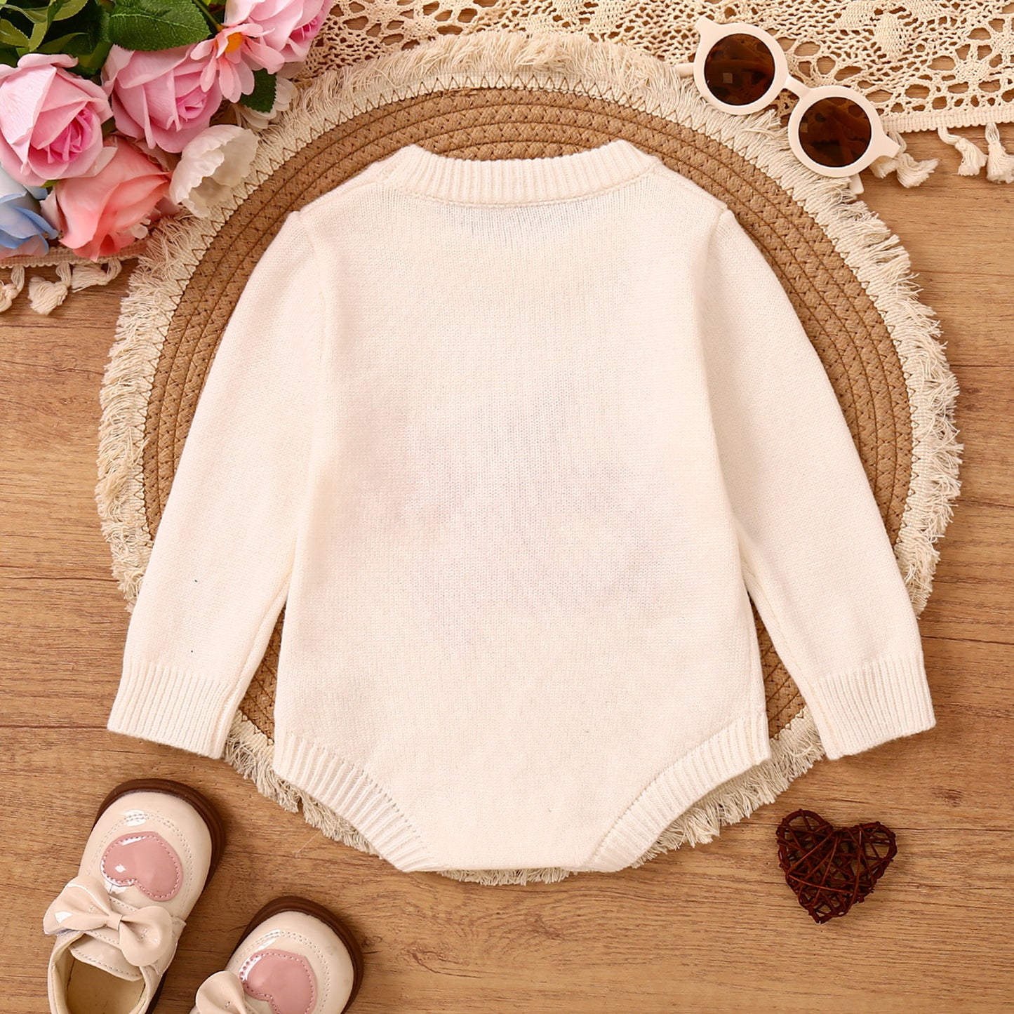Children's Romper, Easter Rabbit Ear Romper, Long Sleeve Romper