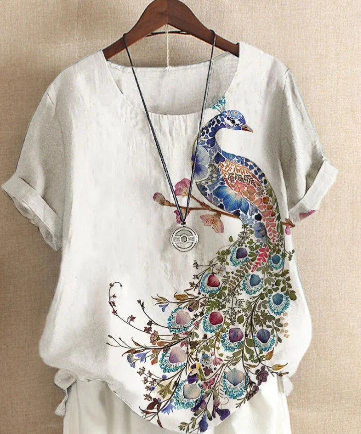 Short-sleeved 3D Digital Printing Top