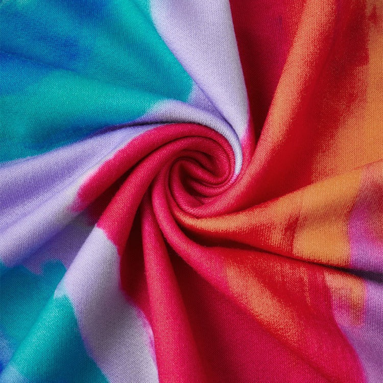 Rundhalsausschnitt Unregelmäßiger Farbverlauf Lose Pullover Damen